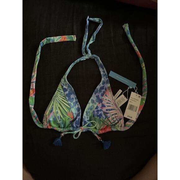 NWT Bleu Rod Beattie Tropical Flight Triangle Bikini Top, Size 4 - Picture 1 of 3